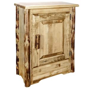 Glacier Right Hinged Country Collection Brown Accent Cabinet
