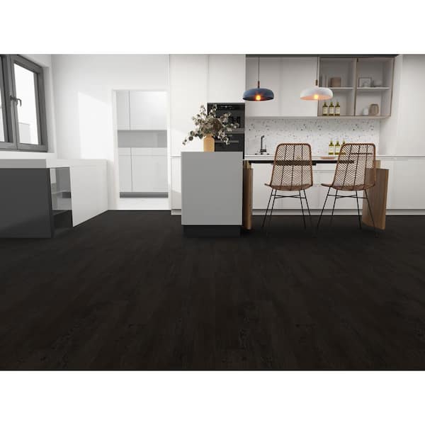 Perfection Charcoal Oak 20 MIL x 7.13" W x 49 in. L Click Lock U-Groove Waterproof Luxury Vinyl Plank (19.4 sq. ft./box)