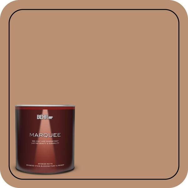 BEHR MARQUEE 1 qt. #S230-5 Sugar Maple One-Coat Hide Matte Interior Paint & Primer