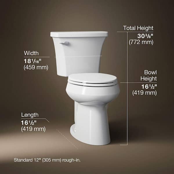 colon　0226 KOHLER Highline White Elongated Chair Height Soft Close 2