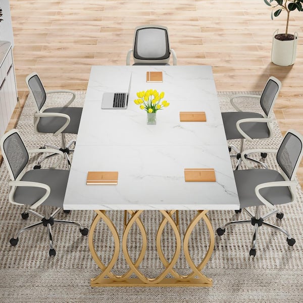 TRIBESIGNS WAY TO ORIGIN Halseey 63 in. Rectangular White