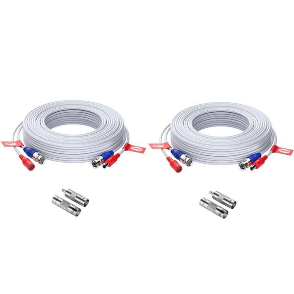 ZOSI 60 ft. BNC Extension Cord CCTV Video Power Cables for Security Camera (2Pack) SPXC1803W