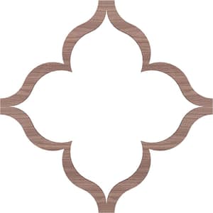 33 in. W x 33 in. H x-3/8 in. T Small May Decorative Fretwork Wood Ceiling Panels, Walnut