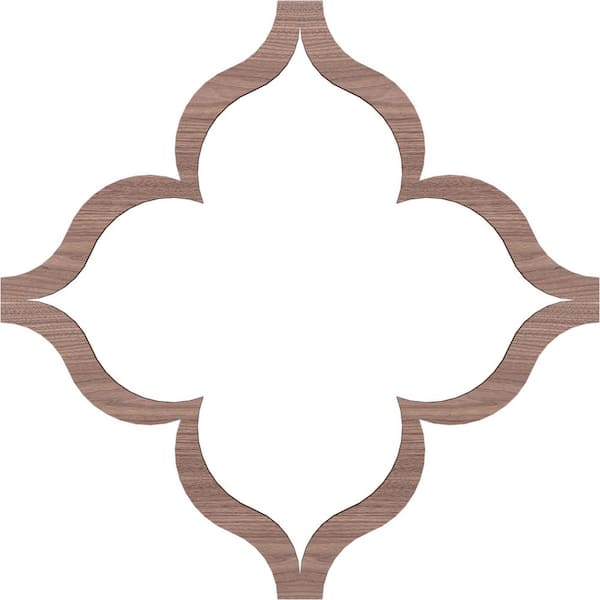 Ekena Millwork 33 in. W x 33 in. H x-3/8 in. T Small May Decorative Fretwork Wood Ceiling Panels, Walnut
