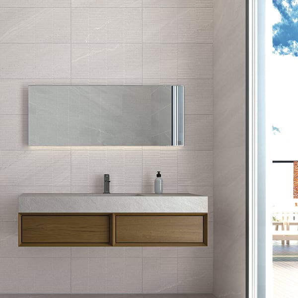 Jeffrey Court Mountain White 12 in. x 24 in. Matte Textured
