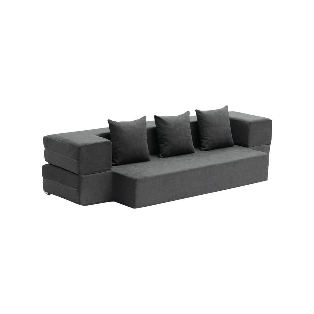 Twin Folding Sofa Bed, Dark Grey, 3-in-1 Convertible Couch with 3 Pillows, 25D Memory Foam, Futon for Living Room price history on PriceWatchPro