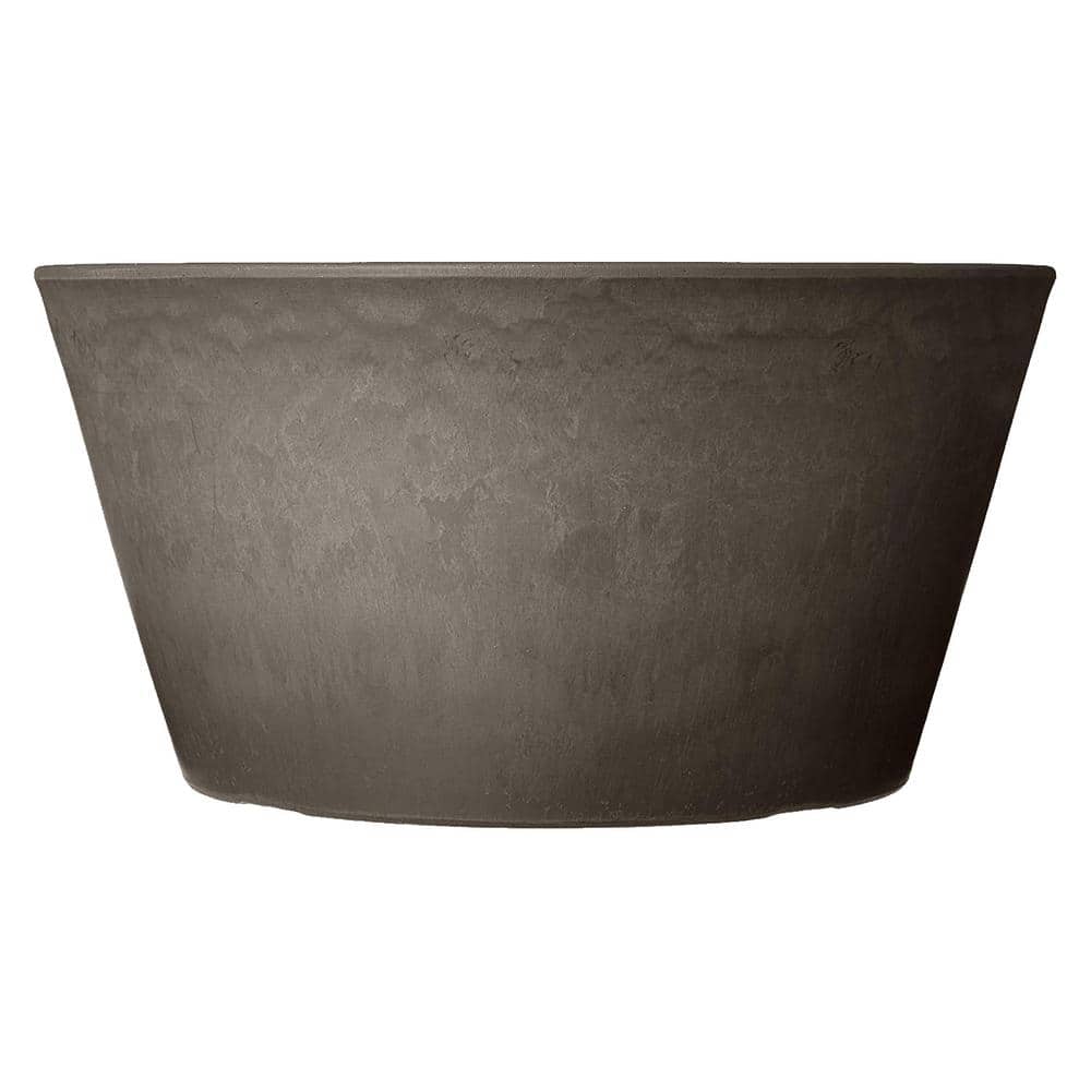 Dark Charcoal 10-inch Recycled Plastic Round Bulb Pan
