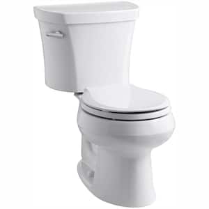 Wellworth 14 in. Rough-In 2-Piece 1.28 GPF Single Flush Round Toilet in White