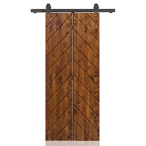 Calhome Herringbone 24 In. X 80 In. Walnut Stained Hollow Core Pine 