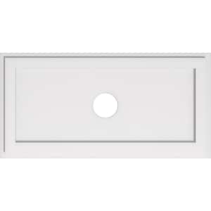 34 in. W x 17 in. H x 4 in. ID x 1 in. P Rectangle Architectural Grade PVC Contemporary Ceiling Medallion