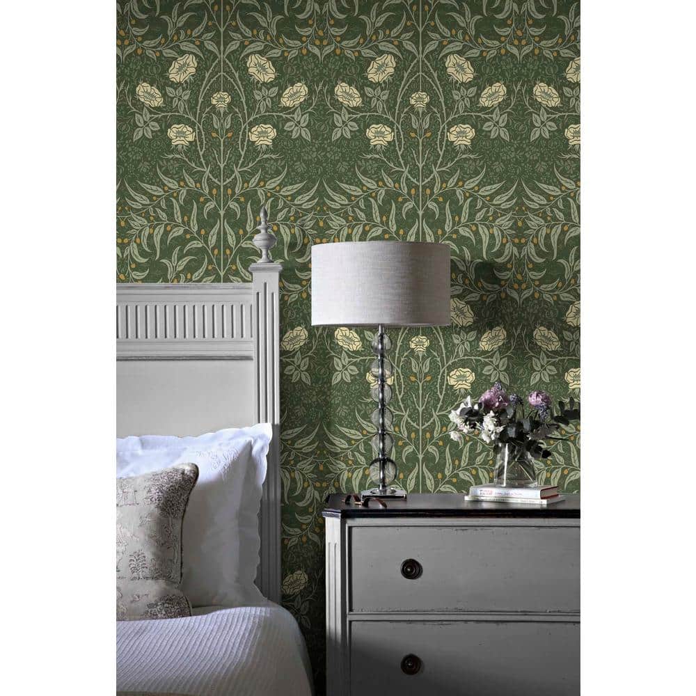 Evergreen Floral Vinyl Peel and Stick Wallpaper
