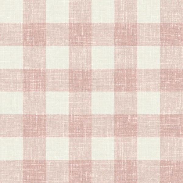Seabrook Designs Rustic Rouge Bebe Gingham Paper Unpasted Nonwoven Wallpaper Roll 60.75 sq. ft.