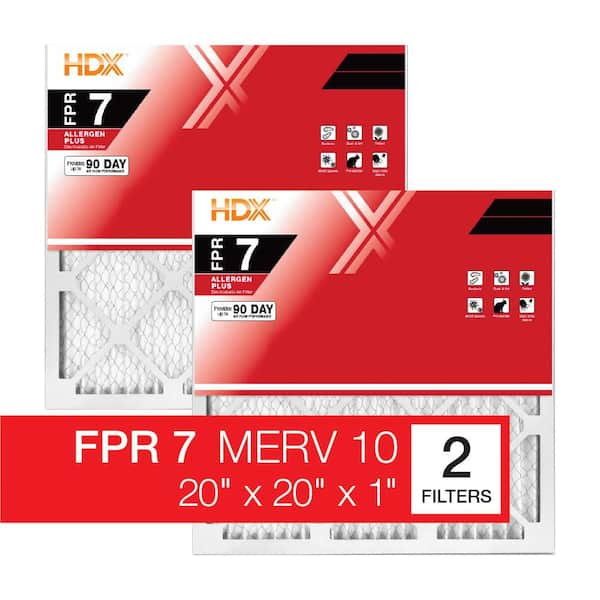 20 in. x 20 in. x 1 in. Allergen Plus Pleated Air Filter FPR 7, MERV 10 (2-Pack)