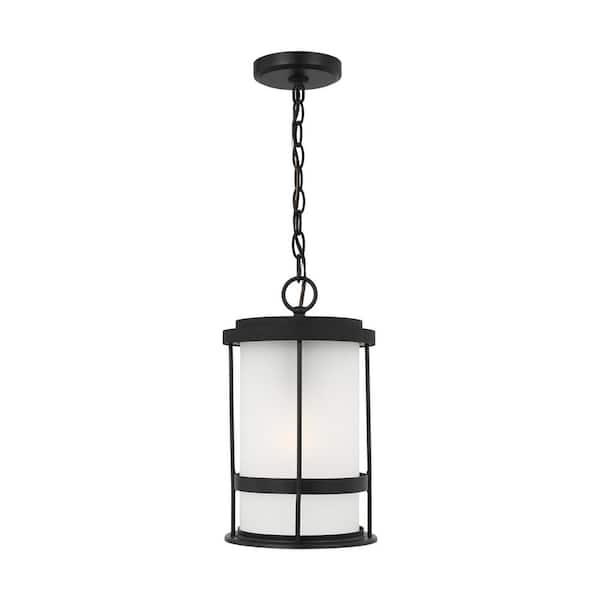 Generation Lighting Wilburn 1-Light Black Outdoor Pendant Light