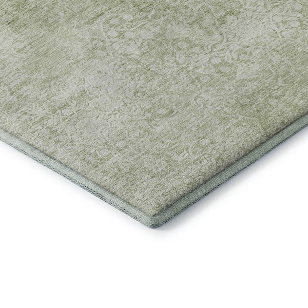 Mayfield Premium Machine Washable Abstract AMF1763 Sage 3 ft. x 5 ft. Area Rug