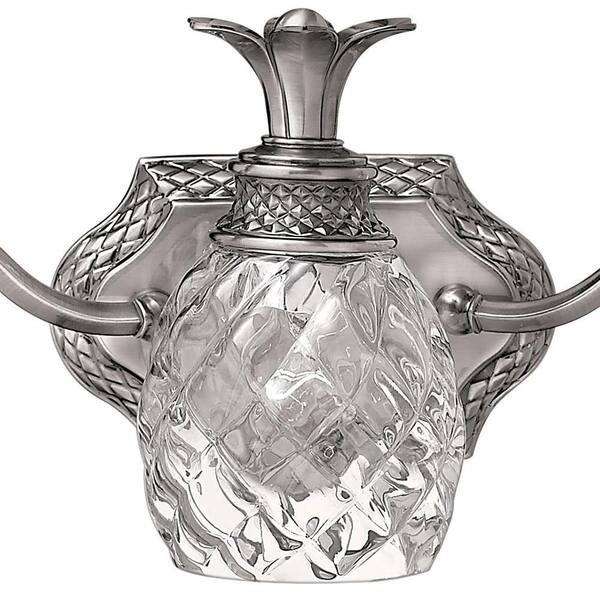 HINKLEY - Plantation 21 in. 3 Light Polished Antique Nickel Vanity Light