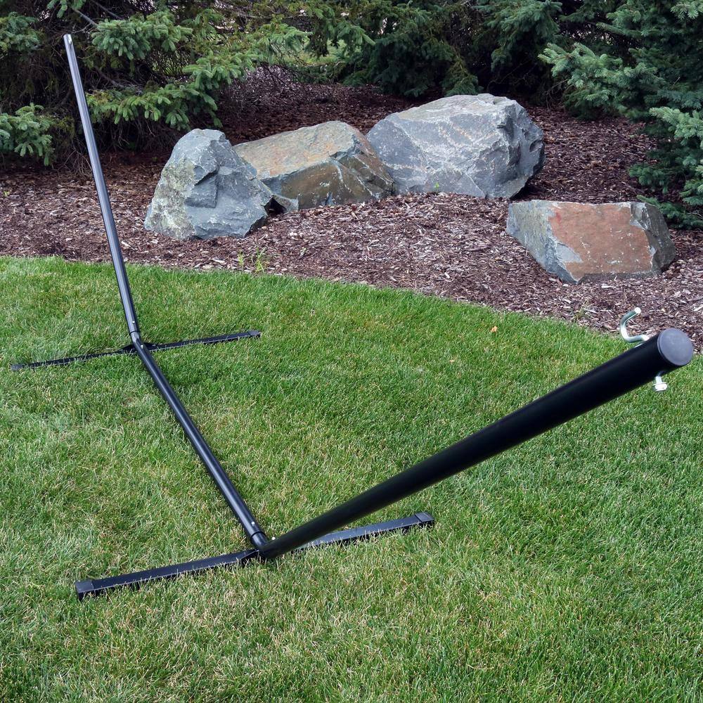 12-Foot Black Heavy-Duty Steel Hammock Stand