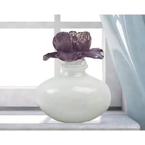 Purple Rose Hand Blown Art Glass Perfume Bottle