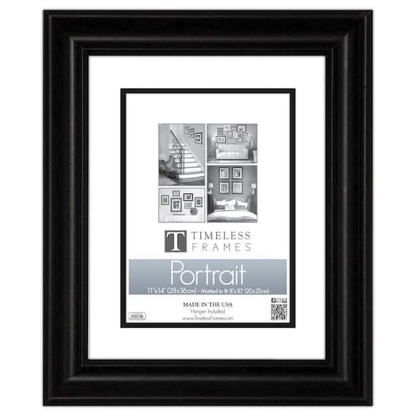 Timeless Frames Lauren 1-Opening 11 in. x 14 in. Black Matted Picture Frame