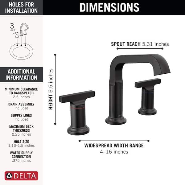 Delta Tetra 8 in. Widespread Double-Handle Bathroom Faucet in