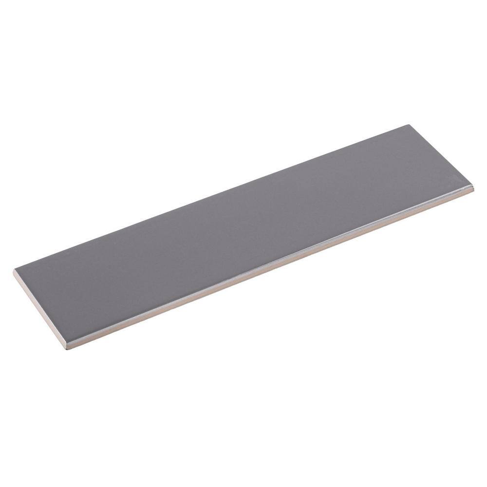 Alva Tatum Grey 3 in. x 12 in. Glossy Ceramic Subway Wall Tile (12.16 sq. f