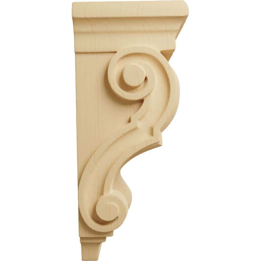 Small Alder Hand-Carved Traditional Wood Corbel