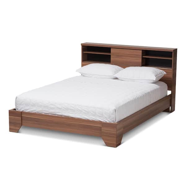 Vanda Medium Brown Wood Queen Platform Bed