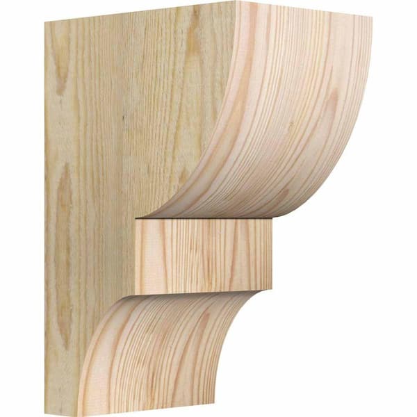 Ekena Millwork 6 in. x 8 in. x 12 in. Douglas Fir Ridgewood Rough Sawn Corbel