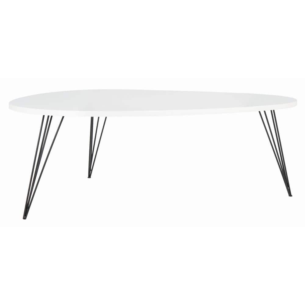 Wynton Triangular Black & White Wood Coffee Table - 44"