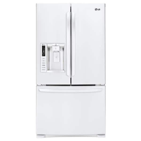 LG 26.8 cu. ft. 3 Door French Door Refrigerator in Smooth White