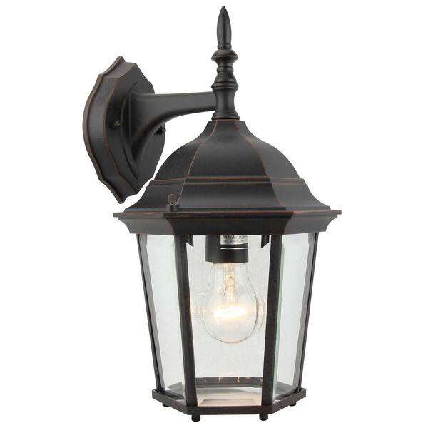 Unbranded Small 1-Light Oil Rubbed Bronze Outdoor Wall Lantern Sconce