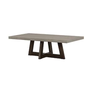 28 in. Gray Rectangle Concrete Top Coffee Table