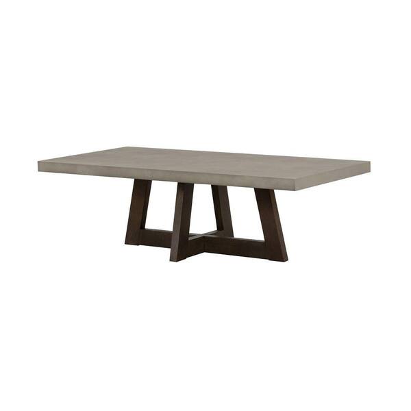Benjara 28 in. Gray Rectangle Concrete Top Coffee Table BM246000 The Home Depot