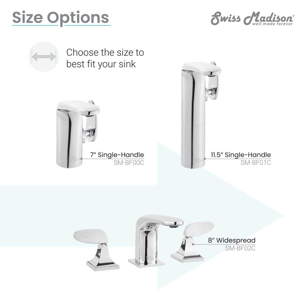 Château Chrome Single Hole Single-Handle Bathroom Faucet
