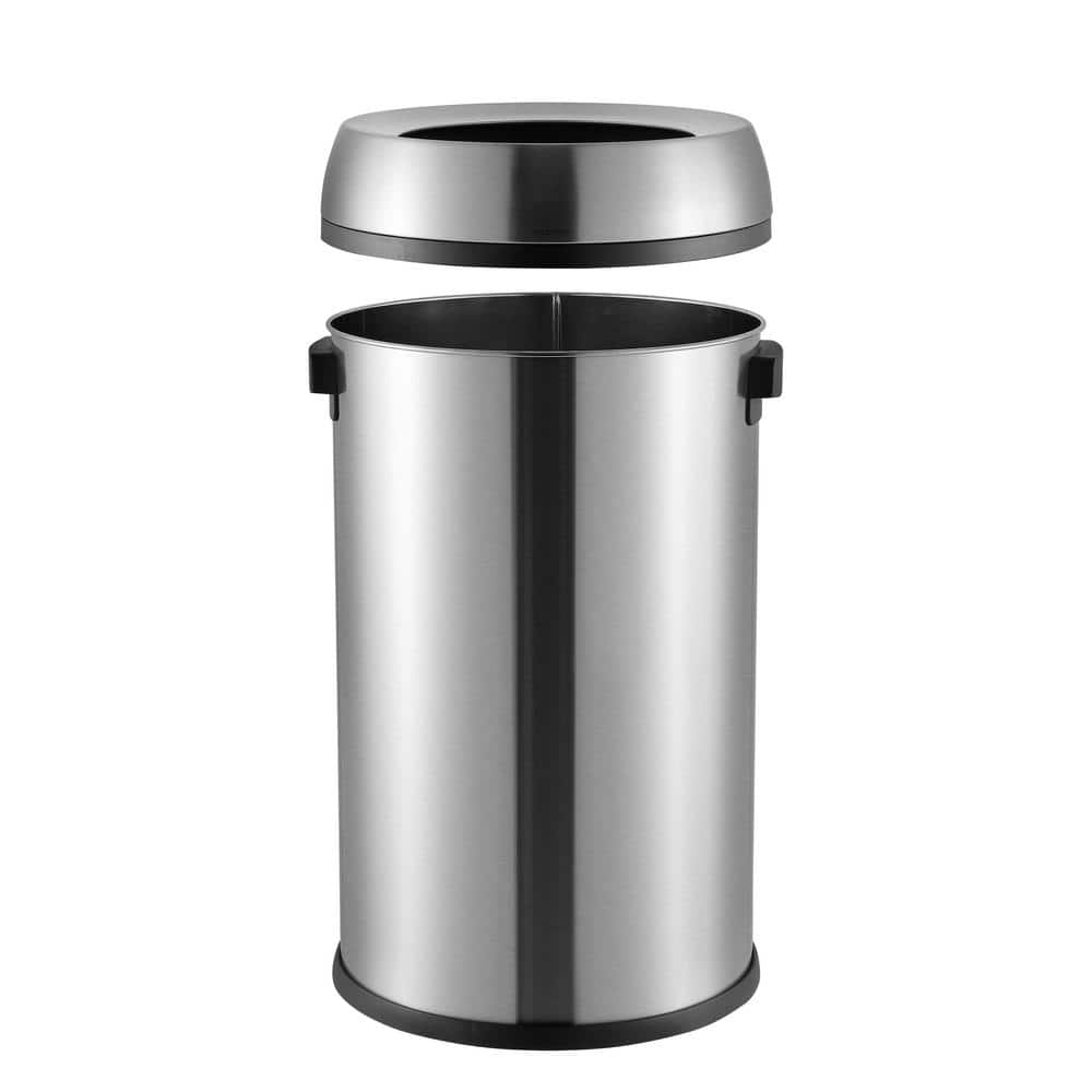 17.2-Gallon Stainless Steel Open-Top Trash Can