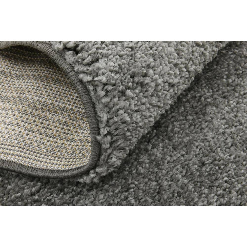 Plush Gray Shag 5' x 7' Synthetic Easy-Care Area Rug