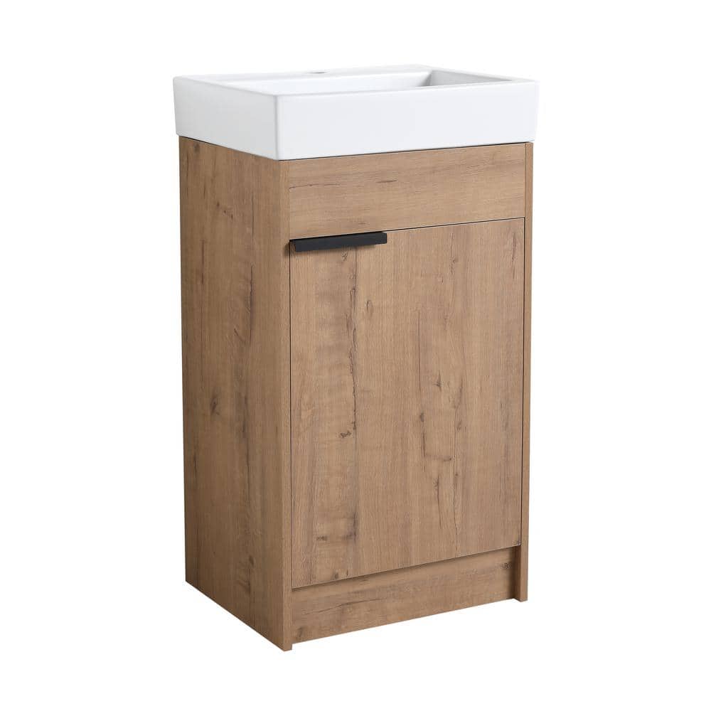 19 in. W x 14-15/16 in. D x 34-9/16 in. H Bath Vanity in Imitative Oak with White Ceramic Top price history on PriceWatchPro
