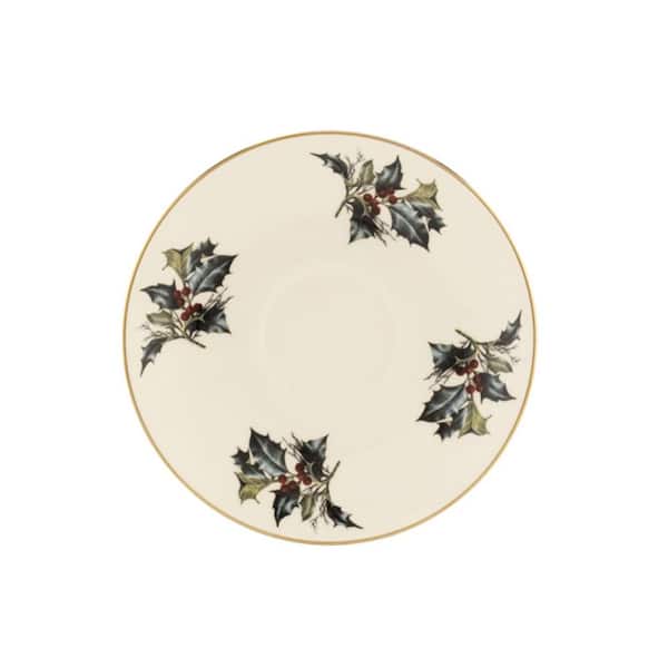 Winter Greetings Ivory Saucer