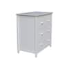 International Concepts Brooklyn White 3 Drawer 29.5 in. W Solid Wood Chest of Drawer BD08-8003