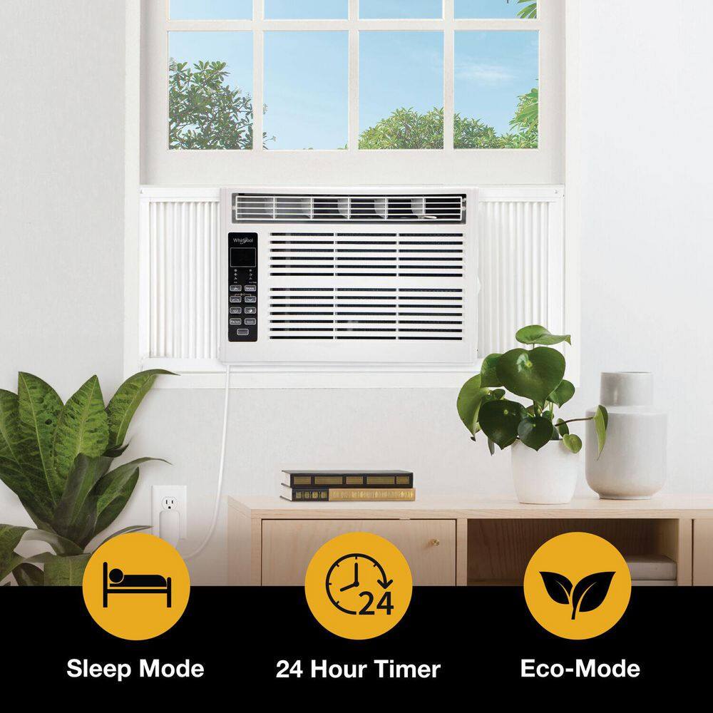 Whirlpool 8,000 BTU White Window-Mounted Air Conditioner with Remote