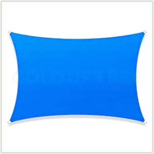 Sun Shade Sail Square 12 ft. x 12 ft. Blue with Winch Kit