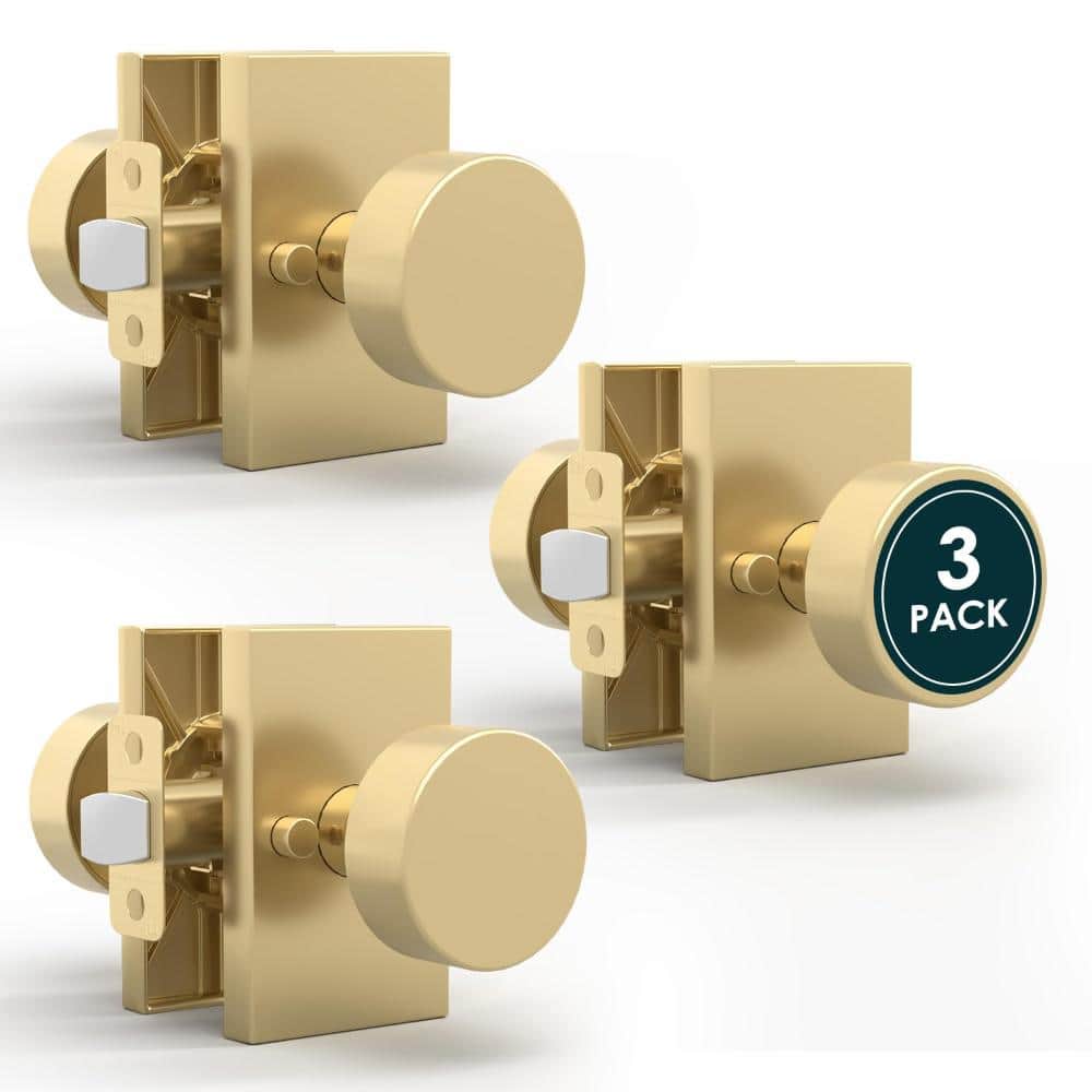 Laura Gold Privacy Door Handle - 3 Pack Reversible Interior Gold Door Handle - Satin Brass price history on PriceWatchPro