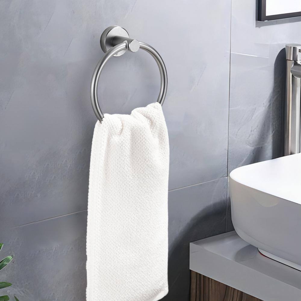 Matte Gold Circular Wall Mounted Aluminum Towel Ring