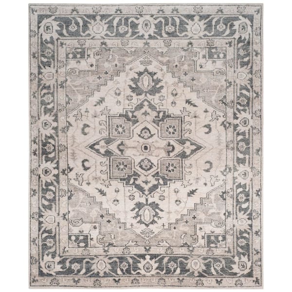 Maharaja 8 ft. x 10 ft. Gray/Ivory Anatolian Tribal Medallion Area Rug