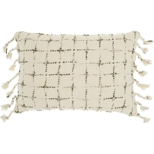 Lifestyles Natural 20 in. x 14 in. Rectangle Throw Pillow