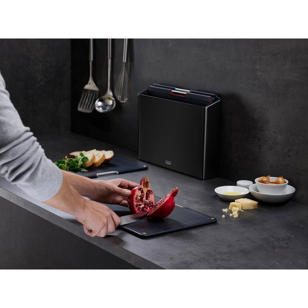 Carbon Black Slimline Stainless Steel 4-Piece Cutting Board Set
