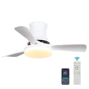 42 in. Smart Indoor White Ceiling Fan with 3-Colors LED Light and Dimmer and DC Reversible and APP/Remote Control