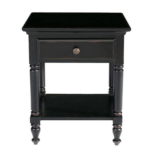 Renovations by Thomasville 1-Drawer Engineered Wood Side Table/Nightstand in Vintage Ebony