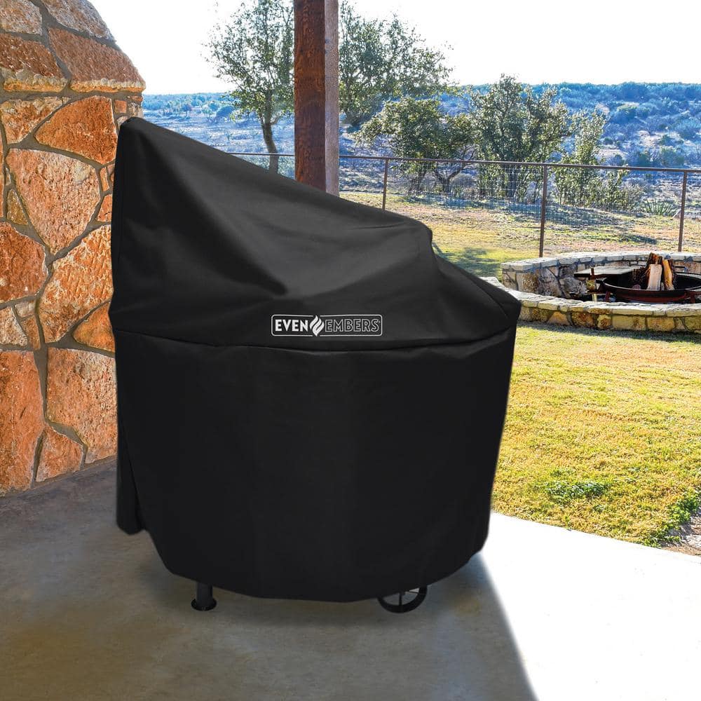 Black Heavy-Duty Water-Resistant Vertical Smoker Cover