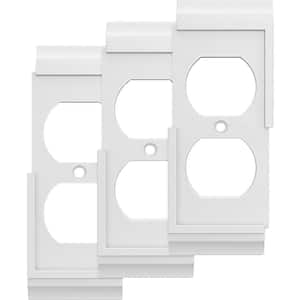 Derby Pure White 1-Gang Custom Single Duplex Outlet Wall Plate (3-Pack)